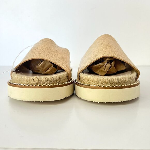 NWT Sz 8 Kanna Leather Metallic Champagne Gold Mule Slide Espadrille Sandals - Picture 6 of 10